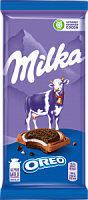 Шоколад молочный Milka с круглым печеньем "Орео" с начинкой со вкусом ванили, 92г