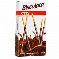 Палочки бисквит."Biscolata" в молочном шоколаде *40гр.*12